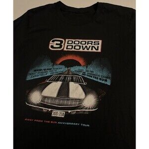 Three 3 Doors Down 2023 Away Sun Anniversary Tour T-Shirt SMALL Rock Band Music